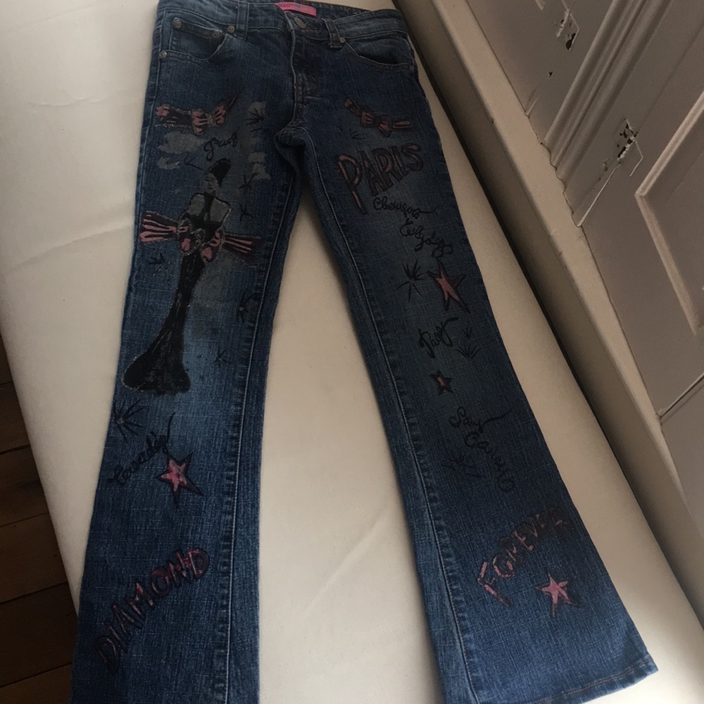 Cute painted jeans, size 8